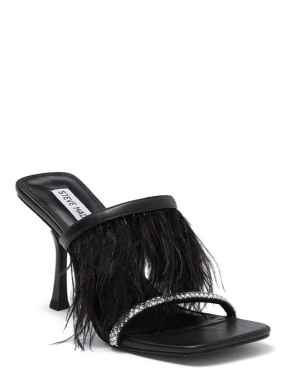 New Steve Madden Avilon Feather Embellished Slide Sandal